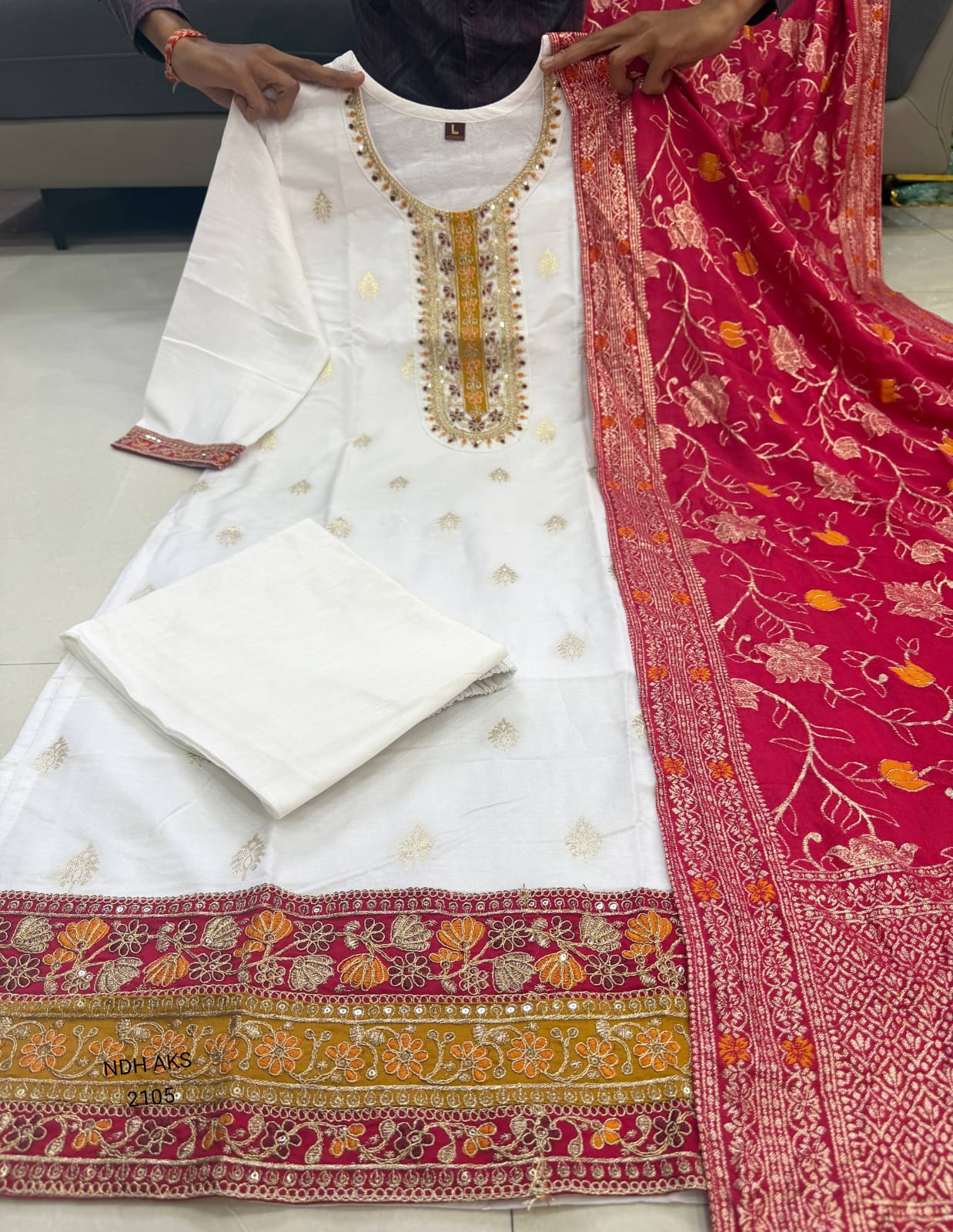 Ethnic Embroidered Salwar Suit Set with Designer Dupatta.